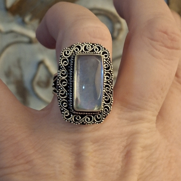 New Dichroic Glass 925 Silver Ring. - Picture 9 of 13